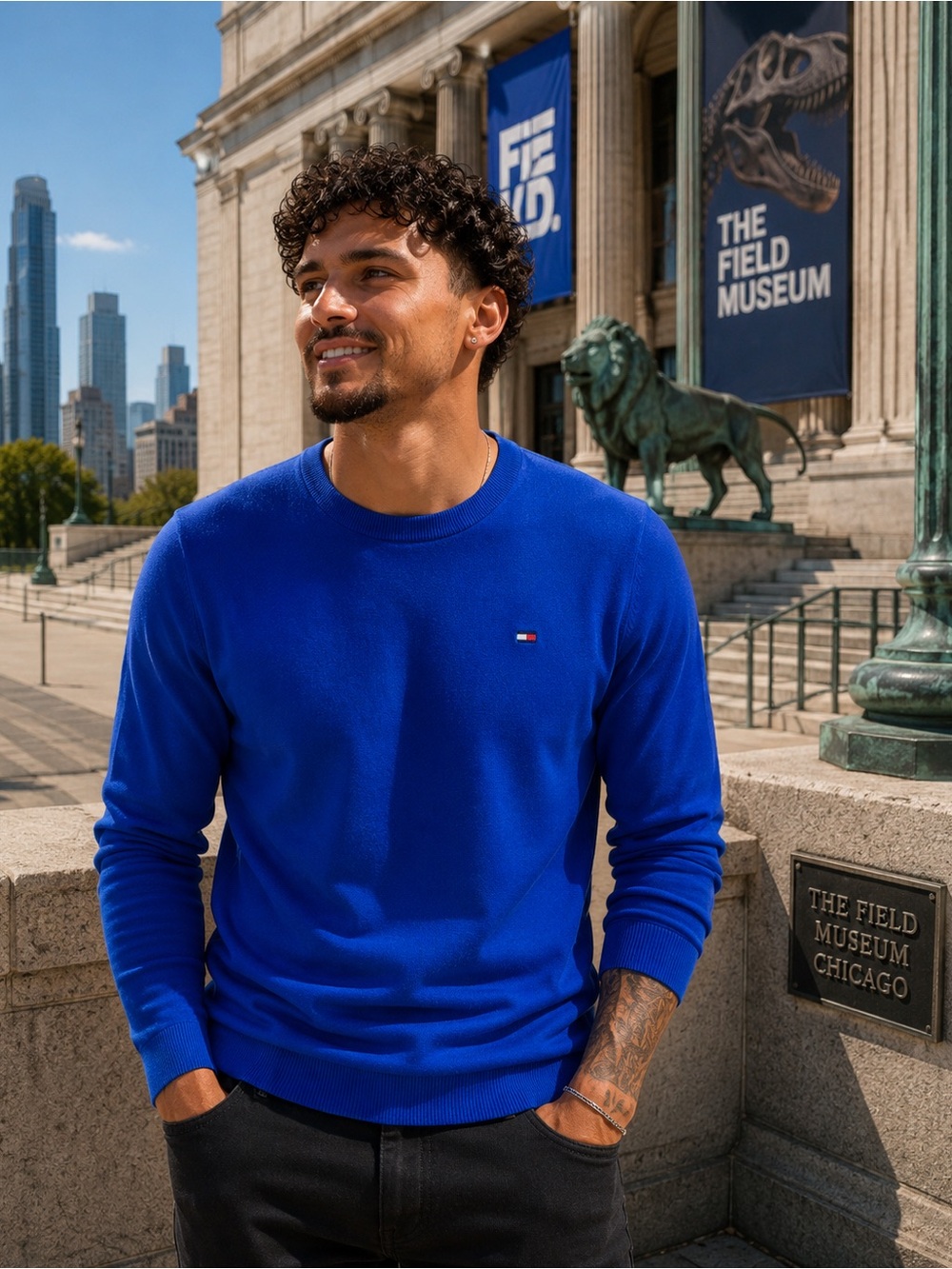 Tommy Hilfiger Men’s Bright Royal Blue Crewneck Sweater